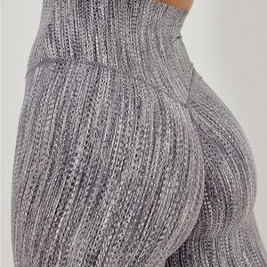 P'tula Heathered Gray High-Waist Ribbed Leggings the peak herringbone
